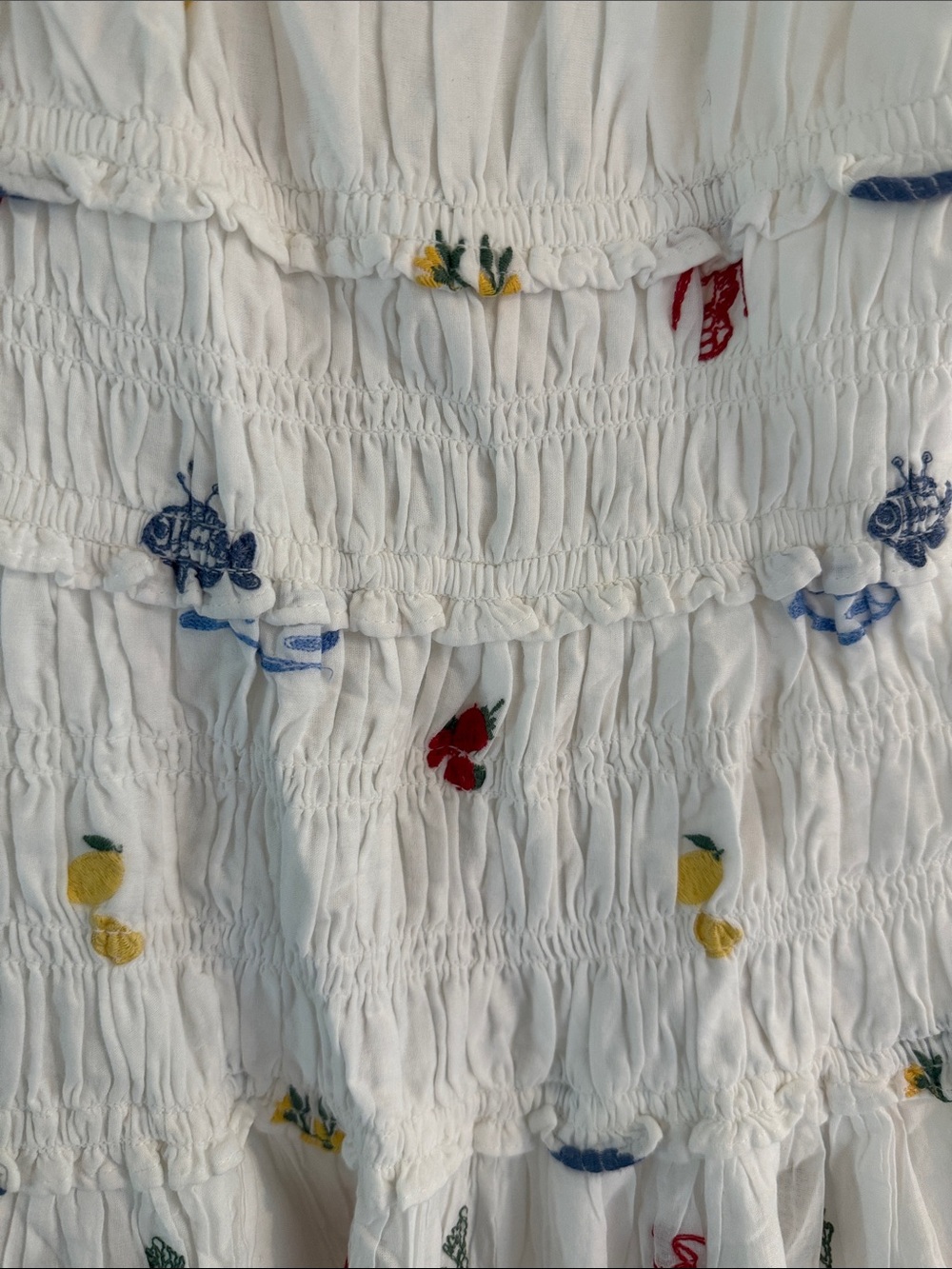 White Abercrombie Maxi Dress with patterns - Picture 3 of 3